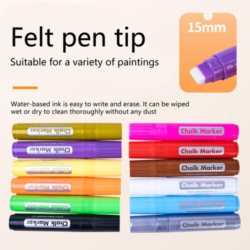Colored Liquid Chalk Pen 15mm Square Tip Washable Liquid-Green 2