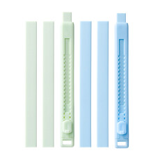 2Pcs Sliding Retractable Pencil Erasers with 4 Refills Push Pull