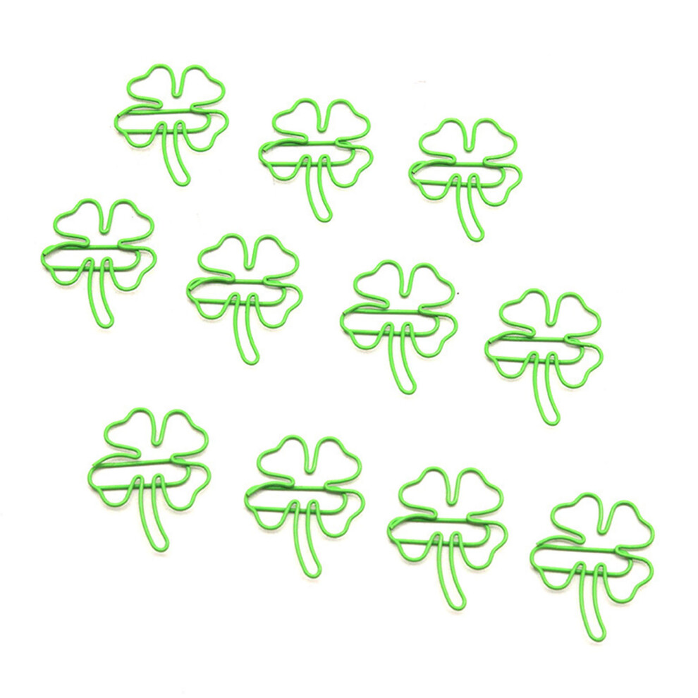 100 Pcs Decorative Paper Clips Creative Bookmarks Four Leaf 7696001248218