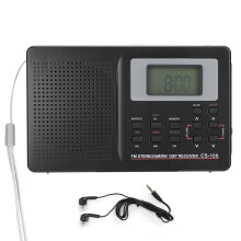 Rádio portátil AM/FM/SW de ondas curtas, tamanho compacto para fácil transporte, rádio digital com bateria recarregável.