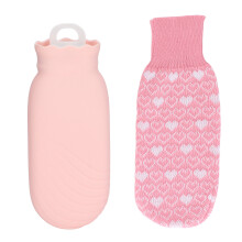 Bouillotte en silicone avec housse tricotée, moulée en une seule pièce, anti-explosion et anti-fuite, compatible micro-ondes, en silicone pour