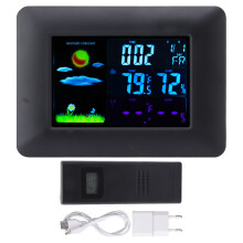 Estación meteorológica inalámbrica con pantalla grande, dispositivo de pronóstico del tiempo a color para el hogar, monitor de temperatura y
