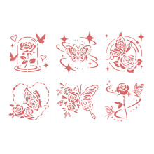 6 Pcs Butterfly Drawing Stencil Journal-Forest Secret Land