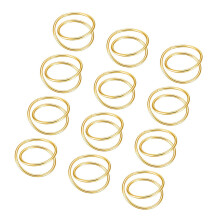 12 Stück elegante Serviettenringe, Serviettenschnallen,-Gold
