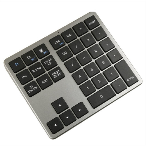 2.4G Bluetooth Number Pad Ultra-Thin Wireless Numpad USB Rechargeable Numeric Keypad for IOS Android Window Black 1