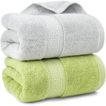 (As show, One size) Soft Towels Bath Shower Towel Set for Body Drying Thick and Highly Absorbent Bathroom Towels (Grayish-White & Fresh-Green)