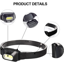 Ultra-Bright Dimmable Headlamp for Outdoor Enthusiasts, Waterproof & Lightweight, Equipped with Side Power Display and Adjustable Elastic Headband