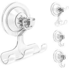 (As show, One size) Suction Cup Hooks,Budget and Good Reusable Waterproof Shower Hooks,4 Vacuum Suction Cup Hooks - Razor Holder - Wreath Hooks - Multi-Purpose Bathroom K