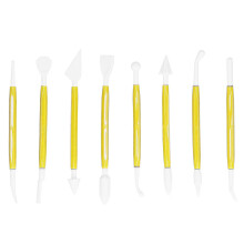 (As show, One size) 8Pcs DIY Fondant Tool Cake Pastry Carving Cutter Chocolate Decorating Mold Set for BakeryYellow