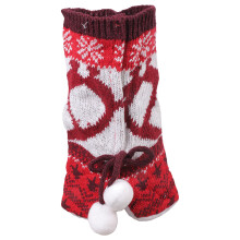 Pull de noël, couverture de bouteille de vin, col,-Rouge