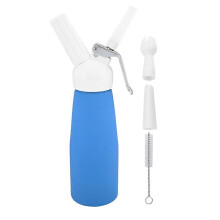 (As show, One size) Blue 500ml Portable Aluminum Cream Dispenser Foamer Dessert Tool
