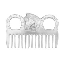 Metal Horse Comb 10x7x0.5 cm Portable Mane and Tail Grooming Tool for Removing Knots and Loose Undercoat