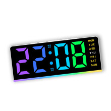 Stille digitale LED-klok met multifunctionele-witte schaal