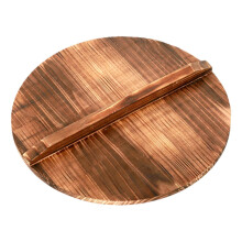 Large Wooden Wok Lid HeatResistant Round Solid Wood Pot Cover with Ergonomic Handle for Cooking