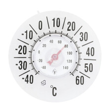 Accuracy Outdoor Indoor Window Thermometer Round Analog Battery Easy Mount for Home