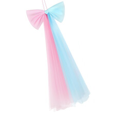 73x34cm grote pure strik voor bruiloft verjaardag-Roze en blauw