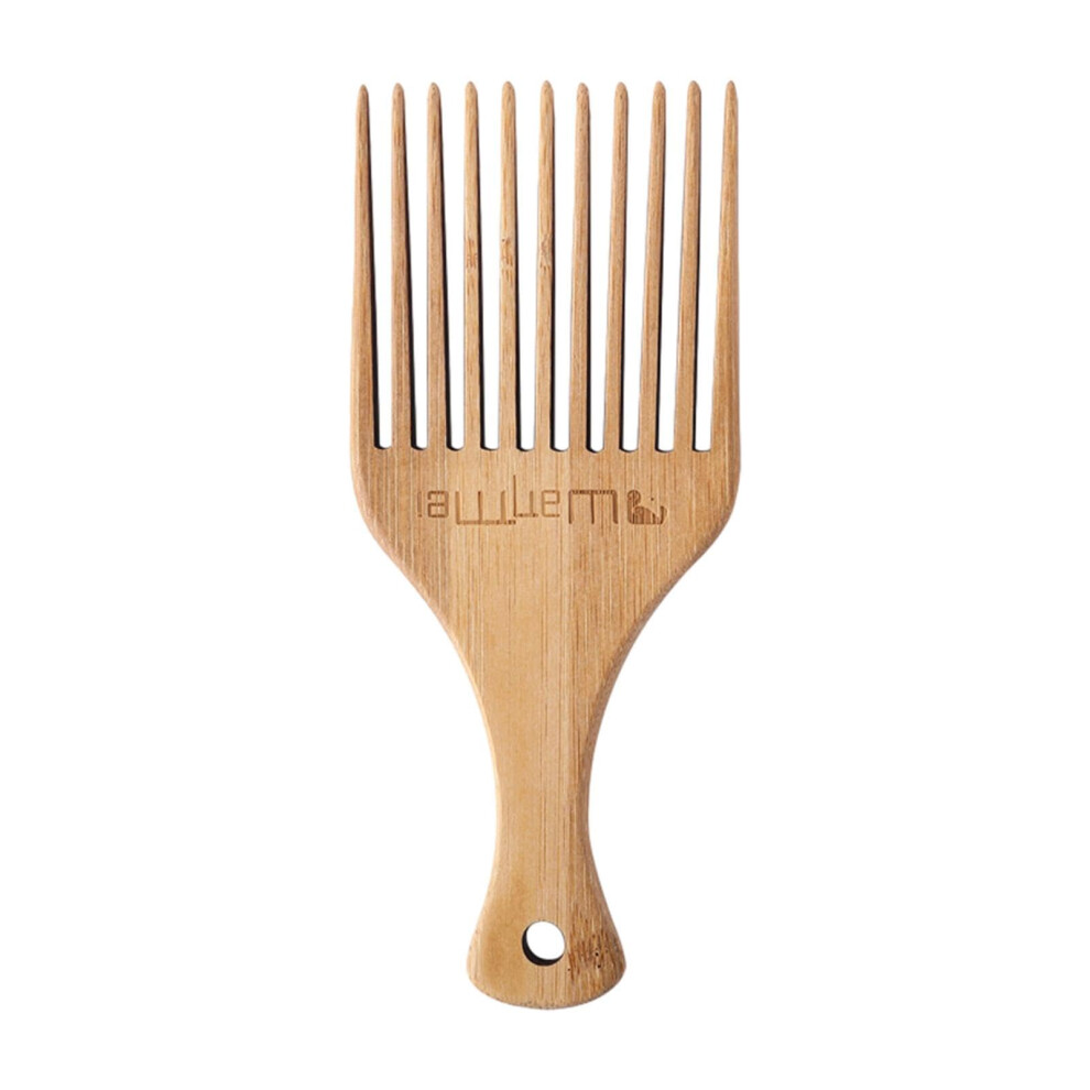 Wooden Hair Comb and Pick AntiStatic Volumizing Tool for Curly Thick Hair Styling and Grooming