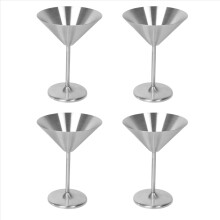 Stainless Steel Glasses Set of 4, 8 Oz Metal Cocktail Glasses, Unbreakable, , Mirror Polished Finish