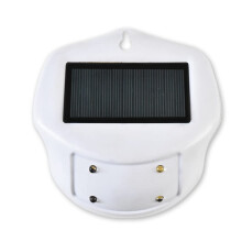 Solar Animal Repellent with Red LED, Humane Predator Deterrent for Nighttime Chicken Coop Protection, White
