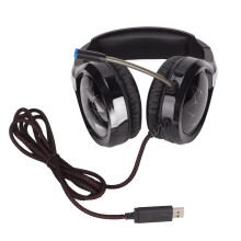 LED-ljus Gaming-hörlurar Over-Ear med 360 graders brusreducerande mikrofon, Omnidirektionell mikrofonteknik Säker och säker passform med