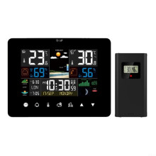 Weather Station Outdoor Wireless Sensor, Thermometer And Barometer, Touchscreen Display, Alarm Clock Garden Home