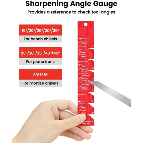 Chisel Sharpening Kit DualRoller Guide Precision 1545 Degree Reference Anticorrosive Aluminum Alloy for Carpentry 2