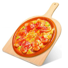 Spatule à pizza carrée en bambou, idéale pour les pierres à pizza et les accessoires de barbecue, format compact et fabrication précise (1