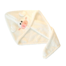 Cartoon haardrooghoed Microfiber haarhanddoekwikkel voor nat-Wit