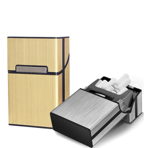 Strong And Light Aluminum Cigarette Case, Stylish Appearance With Mirror Feature, Portable Design, Secure Storage, Complete Accommodation, Classic Loo 1