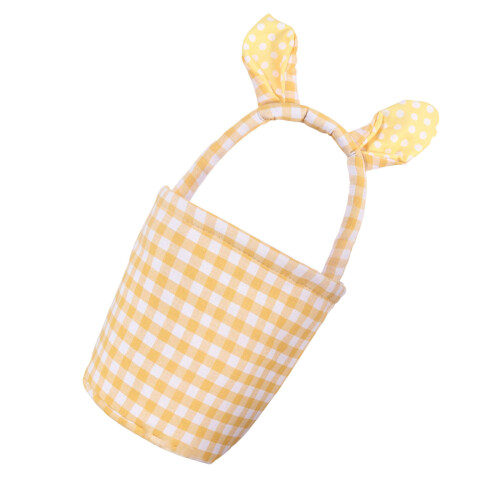 Reusable Easters Celebration Basket with Rabbits Ear-Yellow