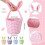 Reusable Easters Celebration Basket with Rabbits Ear-Yellow 4