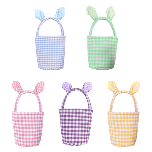 Reusable Easters Celebration Basket with Rabbits Ear-Yellow 1