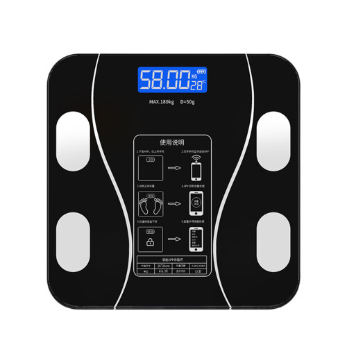 Smart Bathroom Scale with Body Composition Analyzer Function, High Accuracy Digital Scale Featuring Step-On Technology and LED Display, Tempered Glass