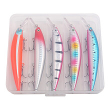 Minnow Fishing Lure 5 Pieces Topwater Wobblers Crankbait Hard Baits For Freshwater Fishing