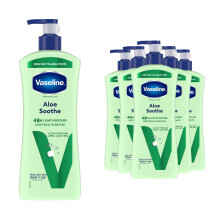 (6x Aloe Soothe) Vaseline Body Lotion - Essential Healing, Cocoa Radiant, Aloe Soothe 6 Pk, 600ml