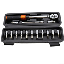 Bicycle Torque Wrench Set 15 Piece Bike Maintenance Tool Kit Chrome Vanadium Steel Construction Adjustable Ratchet Head