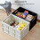 Collapsible Storage Box, 2Pack, 55L, Plastic Foldable Organizer, Stackable Bin, White, For Home, Car Boot, Camping 4