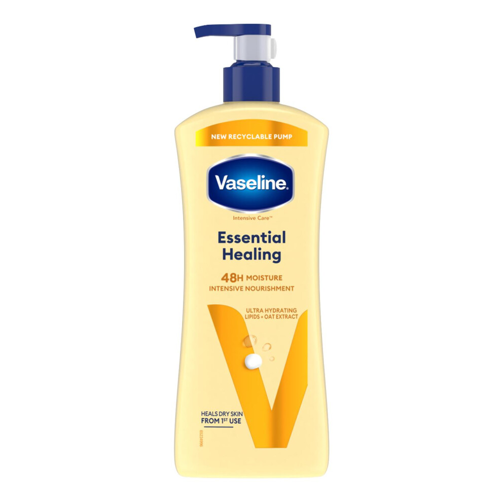 Vaseline Intensive Care Essential Healing Body Lotion, 600Ml For Dry Skin Care