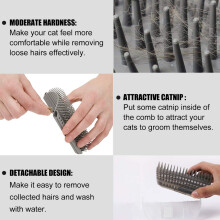Four-Piece Set Of Self Groomer For Pets, Easy Install Corner Scratcher With Massage Comb, Designed To Remove Loose Hair And Offer Comfort, Soft