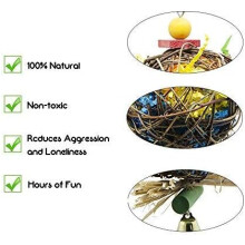 Bird Chewing Toys, Hand-woven Bird Toys, Safe To Chew, Decorative Colored Paper Strips, Bite-resistant Swing Toys for Small Birds
