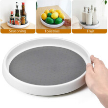 Effortless 360 Rotation Turntable, Non Skid rotating tray Organizer for Kitchen, Pantry, Bathroom, Refrigerator