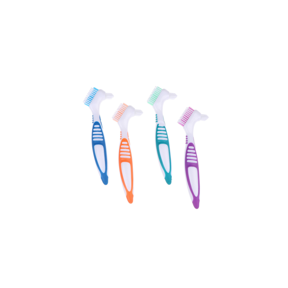 Denture Cleaning Brush, Portable Oral Safeguard for Double Sided Cleaning, Ergonomic Design Ensuring Comfort and Efficiency, Moderate Softness and Mul
