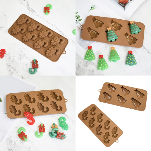 5Pcs Flexible Silicone Baking Molds for-8 bow tie crutches 2
