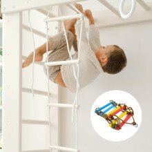 Escalera de cuerda para escalar Ninja Warrior, equipo de juego infantil - Peldaños de plástico duradero, escalera de cuerda PE para uso en