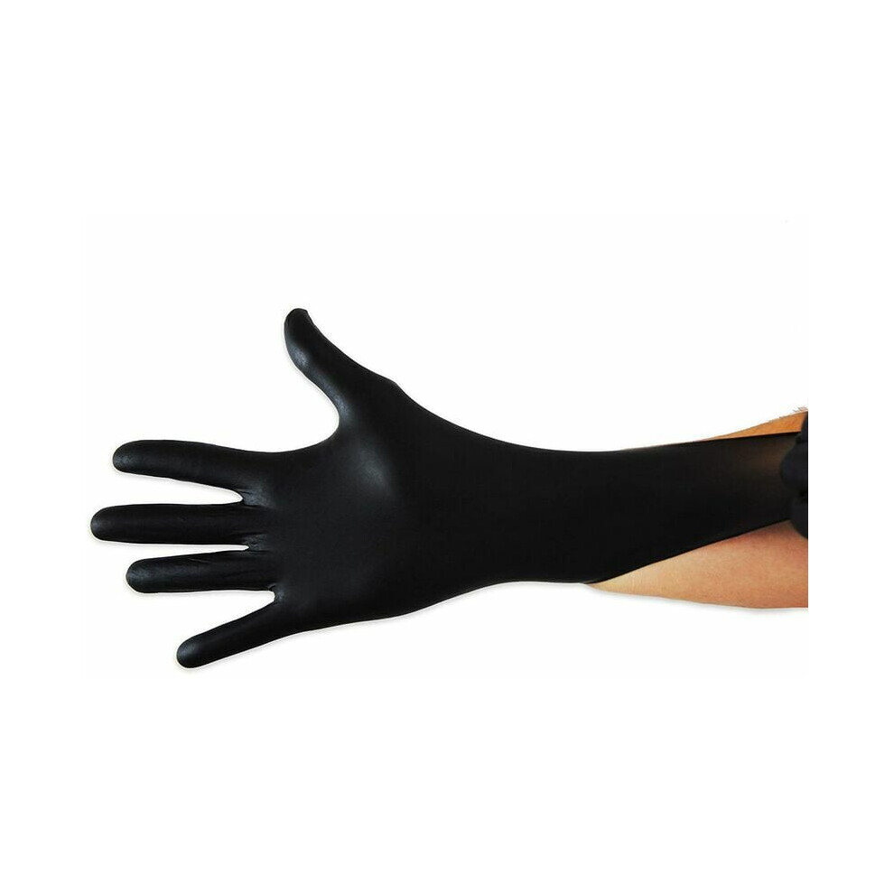Disposable Gloves For Chemical Work, Nitrile Gloves With Textured Grip, Dermatitis Potential Low Black Gloves For Manufacturing Industries 9048212509448