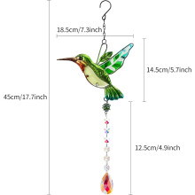 Mesmerizing Crystal Ball, Stunning Hummingbird Crystals Ornament, Elegant Sun Catcher Prisms, Chandelier Decoration for Home Garden Office, Wedding