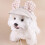 Ventilated Ear Pet Sun Hat Sun Blocking-Pink flowers L 3