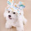 Ventilated Ear Pet Sun Hat Sun Blocking-Pink flowers L 7