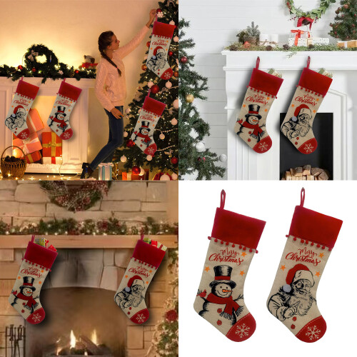 Multiuse Santa Snowman Christmas Sacks Decorative-Elder 1PCS 2