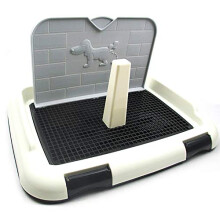 Dog Potty Large Portable Dog Toilet With Removable Post Wall Cover Pet Training Pad Black Size L